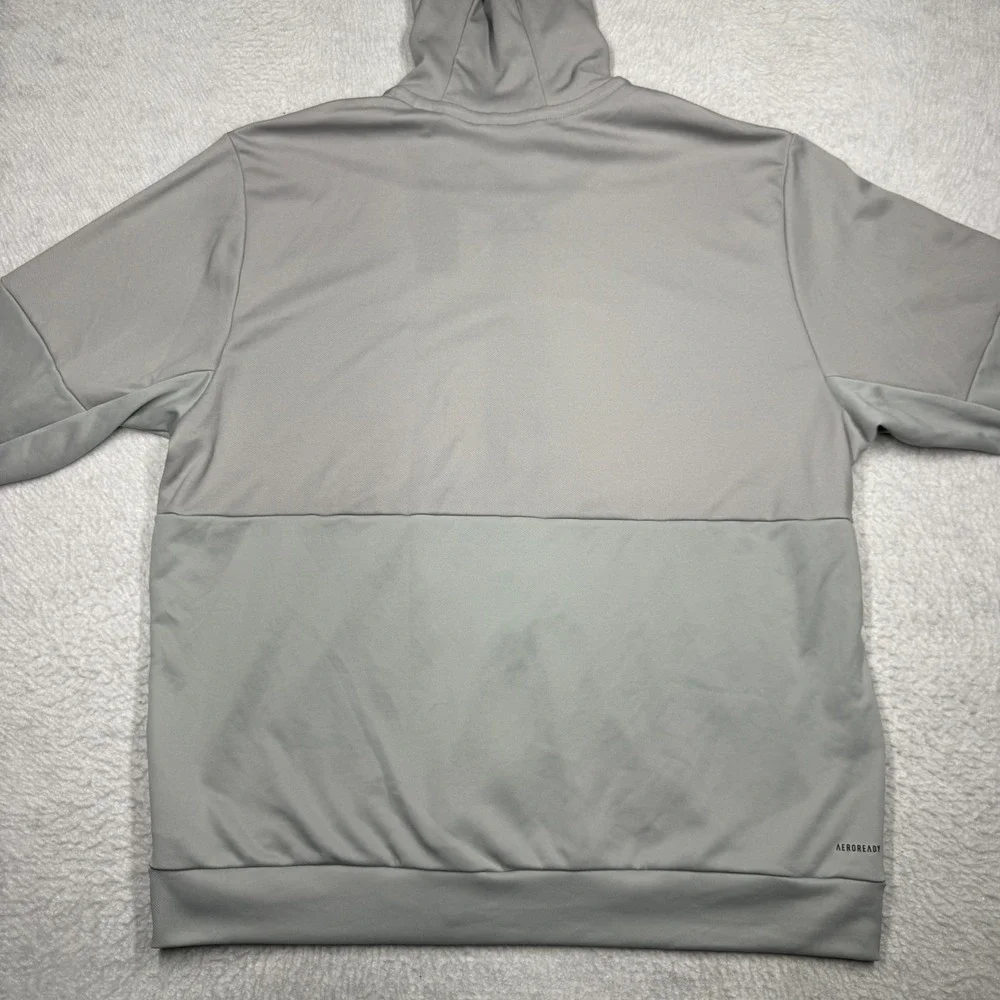 NWT Adidas Essentials Gray Full Zip Hoodie Hooded Sweater Track Jacket Men's 3XL
